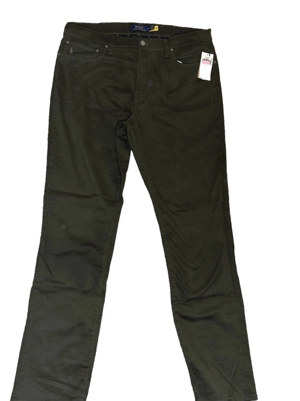 Polo Ralph Lauren Slim Stretch Chino Pants Mens 36x34 Olive Green Cotton Twill